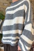 Made in Italy Big Softie Stripe Shortie Knit Slate